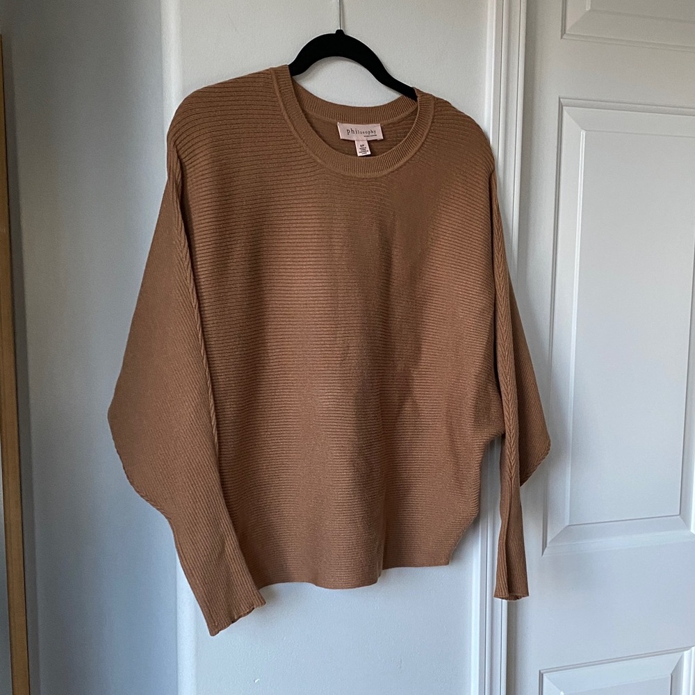 Philosophy - Light Camel Brown Color Soft Dolman Sweater